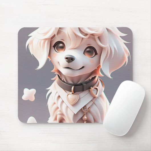 Schattigee Chibi Golden Retriever Puppy Muismat (Met muis)