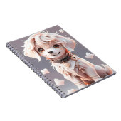 Schattigee Chibi Golden Retriever Puppy Notitieboek (Rechterzijde)