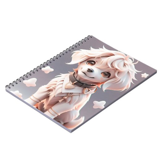 Schattigee Chibi Golden Retriever Puppy Notitieboek (Linkerzijde)