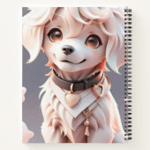 Schattigee Chibi Golden Retriever Puppy Notitieboek (Achterkant)