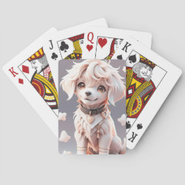 Schattigee Chibi Golden Retriever Puppy Pokerkaarten
