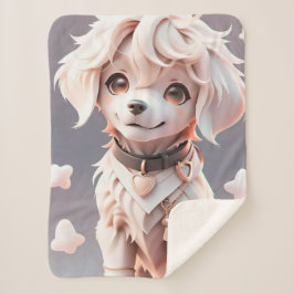 Schattigee Chibi Golden Retriever Puppy Sherpa Deken