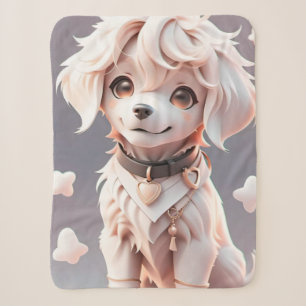 Schattigee Chibi Golden Retriever Puppy Sherpa Deken