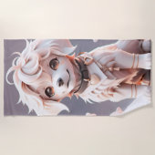 Schattigee Chibi Golden Retriever Puppy Strandlaken (Voorkant)