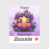 Schattigee Chibi Happy Halloween pompoen Sticker (Vel)