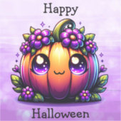 Schattigee Chibi Happy Halloween pompoen Sticker (Voorkant)