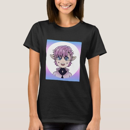 Schattigee Chibi Kawaii Anime Elf personage T-shirt (Voorkant)