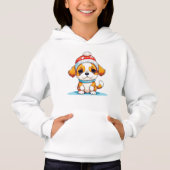 Schattigee Chibi Kawaii Cartoon Kerstmis Puppy Dog (Voorkant)