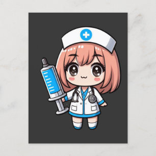 Schattigee Chibi Nurse - gezondheidszorg, anime, m Briefkaart