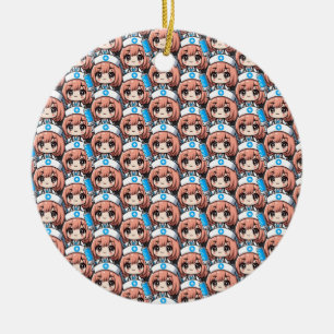 Schattigee Chibi Nurse - gezondheidszorg, anime, m Keramisch Ornament