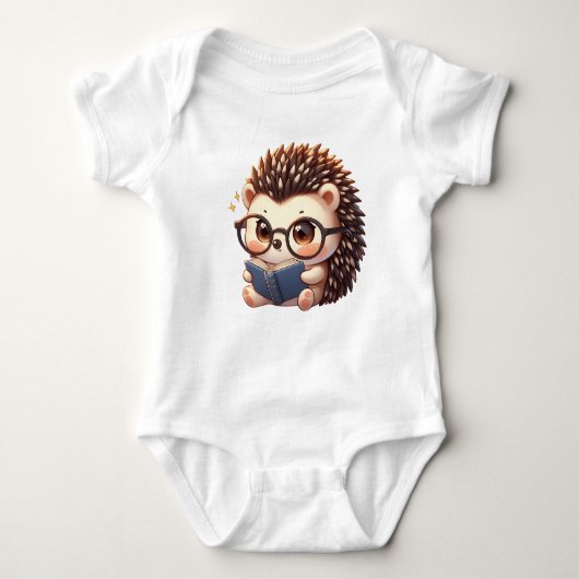 Schattigee Chibi Reading Hedgehog Romper (Voorkant)