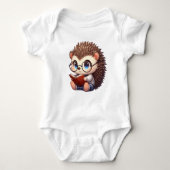 Schattigee Chibi Reading Hedgehog Romper (Voorkant)