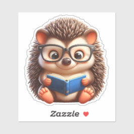 Schattigee Chibi Reading Hedgehog Sticker