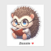 Schattigee Chibi Reading Hedgehog Sticker (Vel)