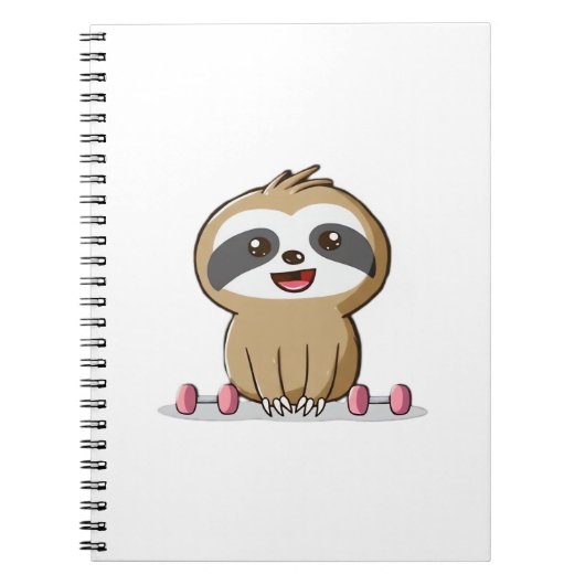 Schattigee Chibi Sloth Workout � Grappige Kawaii G Notitieboek (Voorkant)
