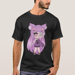 Schattigee Chibi stijl Kawaii meisje met ooglapje T-shirt