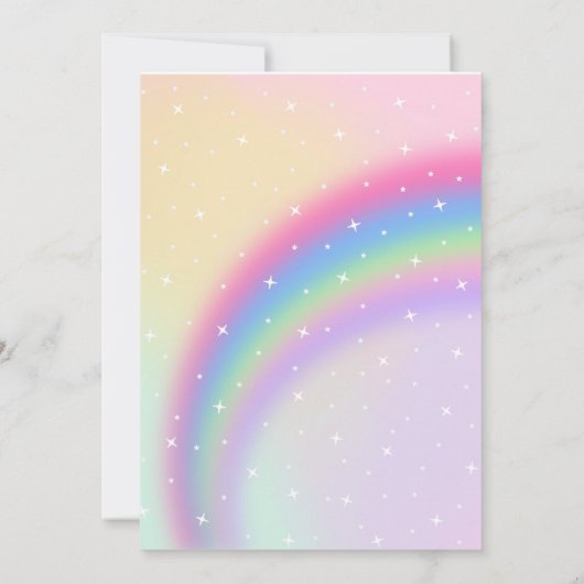 Schattigee Chibi Unicorn verjaardagsfeestuitnodigi Kaart (Achterkant)