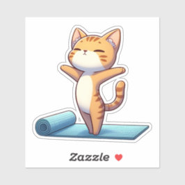 Schattigee Chibi Yoga Kat Sticker