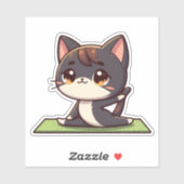 Schattigee Chibi Yoga Kat Sticker (Vel)