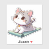 Schattigee Chibi Yoga Kat Sticker (Vel)