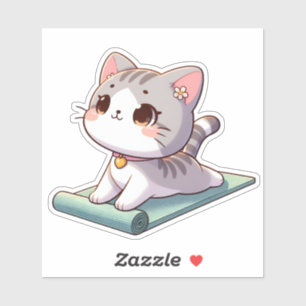 Schattigee Chibi Yoga Kat Sticker