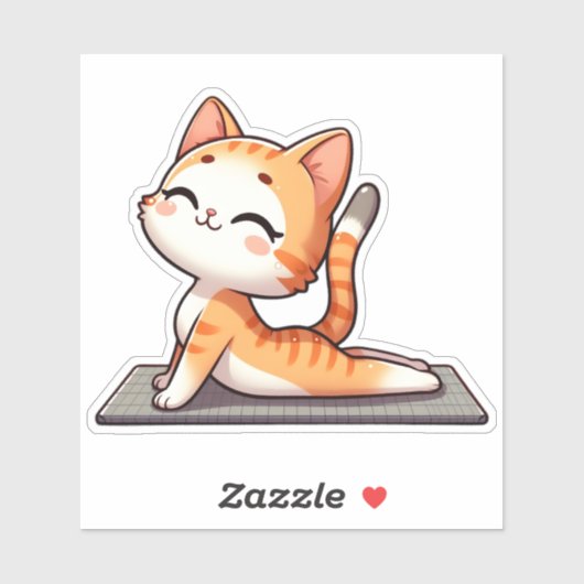 Schattigee Chibi Yoga Kat Sticker (Vel)