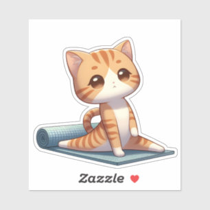 Schattigee Chibi Yoga Kat Sticker