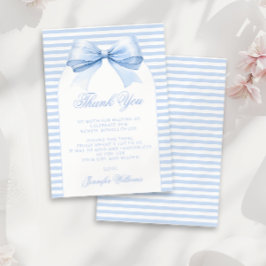 Schattigee Chic Blue Bow Franse Baby Boy Shower Bedankkaart