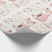 Schattigee Chic Boho Pastel Blush Grijs Gouden Vos Cadeaupapier (Hoek)