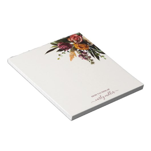 Schattigee Chic Bold Elegant Bloemen Wildflower Notitieblok (Schuin)