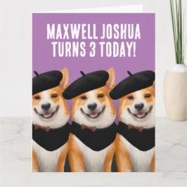 Schattigee Chic Corgi Dogs Wish You Happy Birthday Kaart