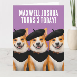Schattigee Chic Corgi Dogs Wish You Happy Birthday Kaart
