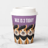 Schattigee Chic Corgi Dogs Wish You Happy Birthday Papieren Bekers (Achterkant)