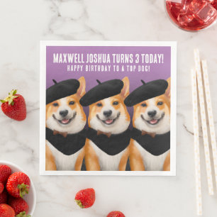 Schattigee Chic Corgi Dogs Wish You Happy Birthday Servet