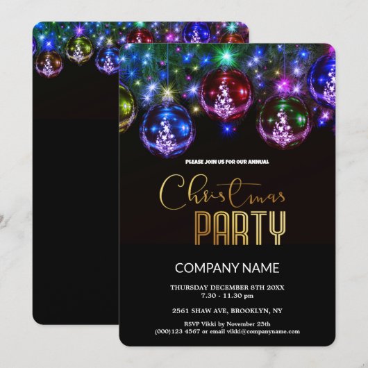 Schattigee Chic Corporate Christmas  Decora Kaart (Voorkant / Achterkant)