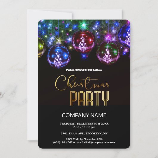 Schattigee Chic Corporate Christmas Decora Kaart (Voorkant)