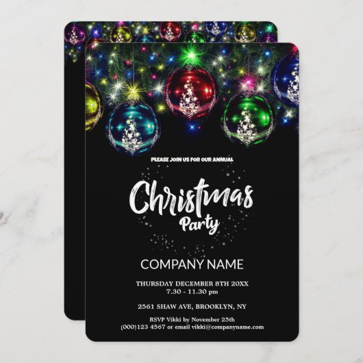 Schattigee Chic Corporate Christmas  Decora Kaart (Voorkant / Achterkant)