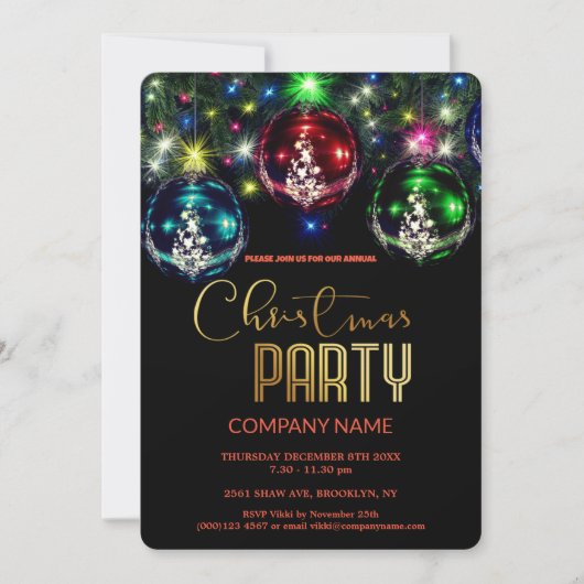 Schattigee Chic Corporate Christmas Decora Kaart (Voorkant)