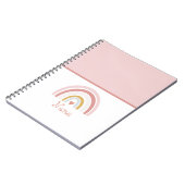 Schattigee Chic Custom Naam Roze Regenboog Notitieboek (Linkerzijde)