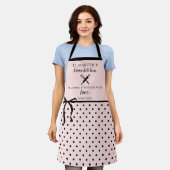 Schattigee Chic Girly Blush Roze en Zwarte Polka D Schort (Gedragen)