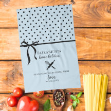 Schattigee Chic Girly Lichtblauw en Zwarte Polka D