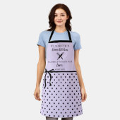 Schattigee Chic Girly Light Lila en Zwarte Polka D Schort (Gedragen)