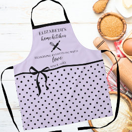 Schattigee Chic Girly Light Lila en Zwarte Polka D Schort