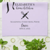 Schattigee Chic Girly Light Lila en Zwarte Polka D Theedoek (Gevouwen)