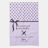 Schattigee Chic Girly Light Lila en Zwarte Polka D Theedoek (Verticaal)