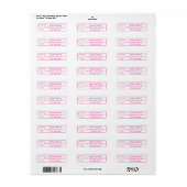 Schattigee Chic Hart Roze & Witte Naam Mail Adres Etiket (Full Sheet)