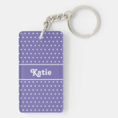 Schattigee Chic Naam Polka Dot Lavendel Paarse en Sleutelhanger (achterkant)
