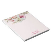Schattigee Chic Pink Bold Elegant Bloemen Notitieblok (Schuin)