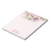 Schattigee Chic Pink Bold Elegant Bloemen Notitieblok (Linkerzijde)