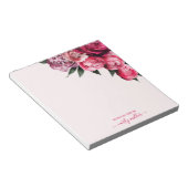 Schattigee Chic Pink Peony Bold Elegant Bloemen Notitieblok (Schuin)